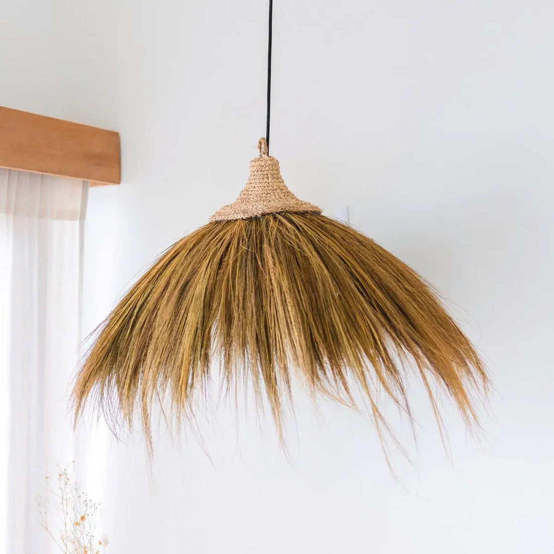 Zeegras Hanglamp MAWANA – Boho, Ø53 cm, Met Franjes