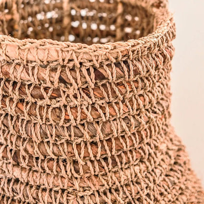 Boho Vaas SAKRA – Geweven Bananenvezels &amp; Raffia
