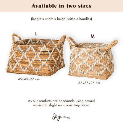 GANDARIA Boho Was-, Plank- &amp; Opbergmand – Bananenvezel (2 Maten)